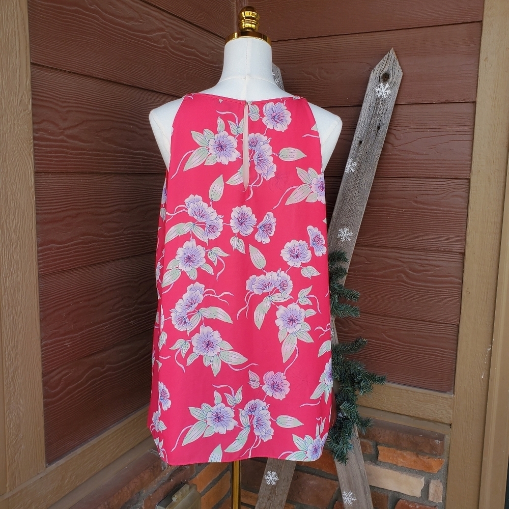 Emma & Olivia Coral Pink Floral Sleeveless Flowy Women's Blouse Size XL NWOT - Picture 7 of 16